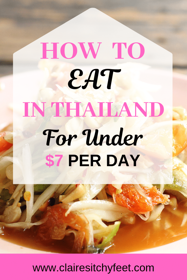 Are you backpacking Thailand on a budget? Looking for cheap food in Bangkok? This post goes through ways to stick to a $7 a day food budget while traveling Thailand. #BackpackingThailand #CheapEatsThailnd #BackpackersBudget #ThaiStreetFood #StreetFood