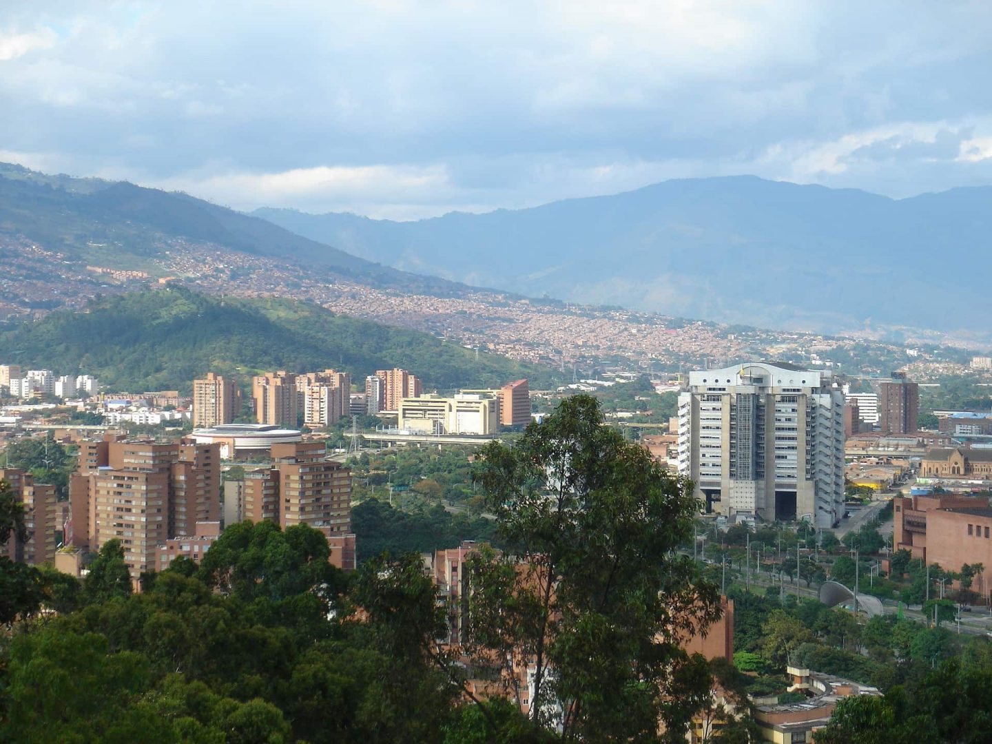 The city of Medellin in Colombia taken from above