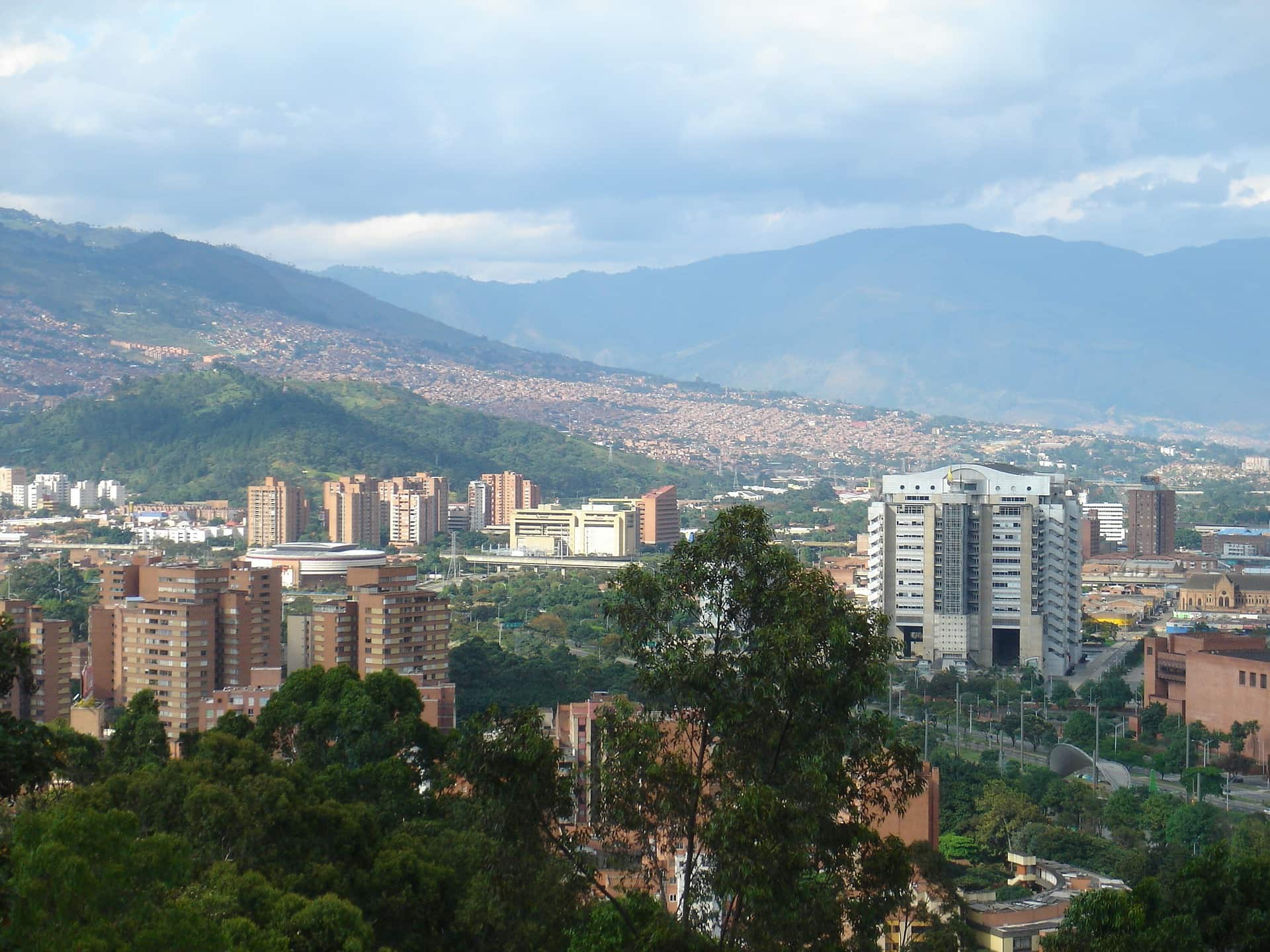 The city of Medellin in Colombia taken from above