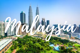 Malaysia cityscape featuring the word 