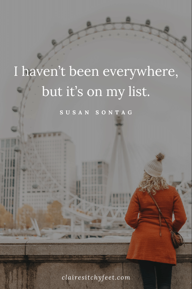 The Best Short Quotes For Instagram Travel Captions | Travel Quotes for Instagram | Susan Sontag