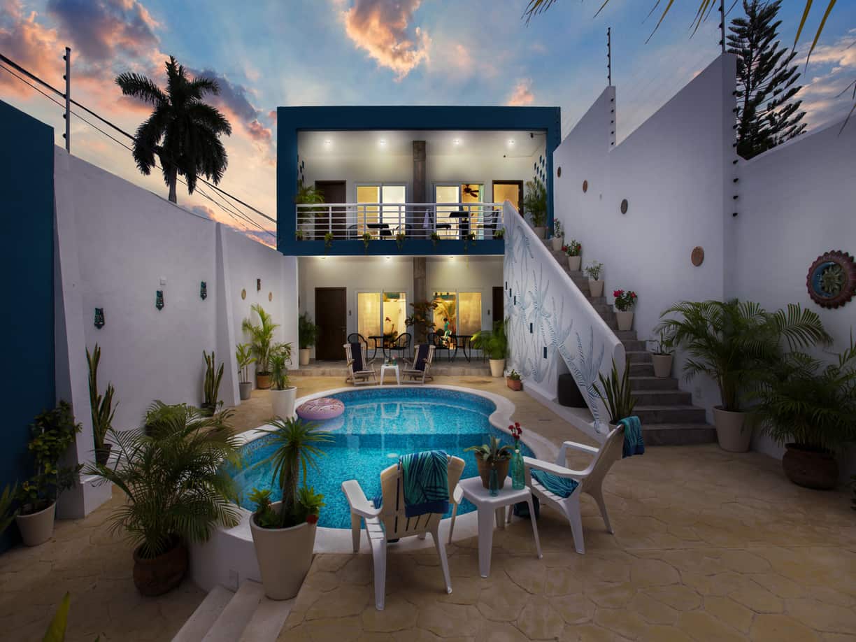 Cozumel accommodations - The guesthouse building is located in Cozumel.