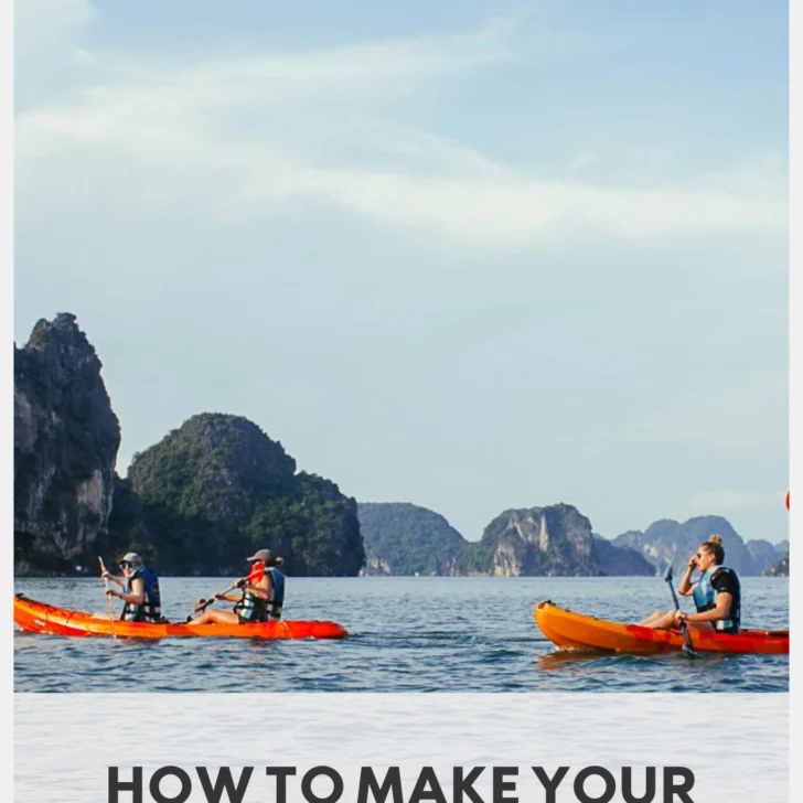 Kayakers navigating scenic marine landscape