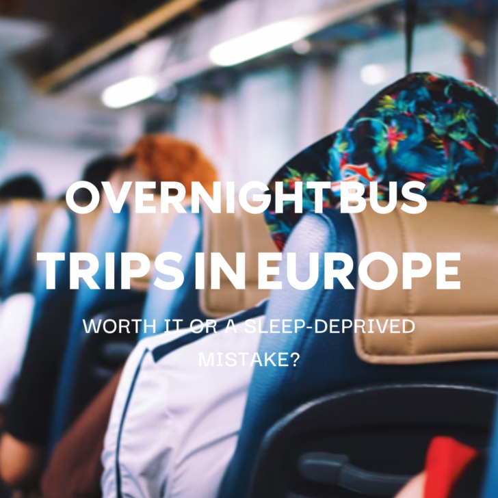 Passengers on overnight bus in Europe