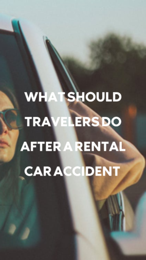 Woman in car sunglasses, advice for rental car accidents