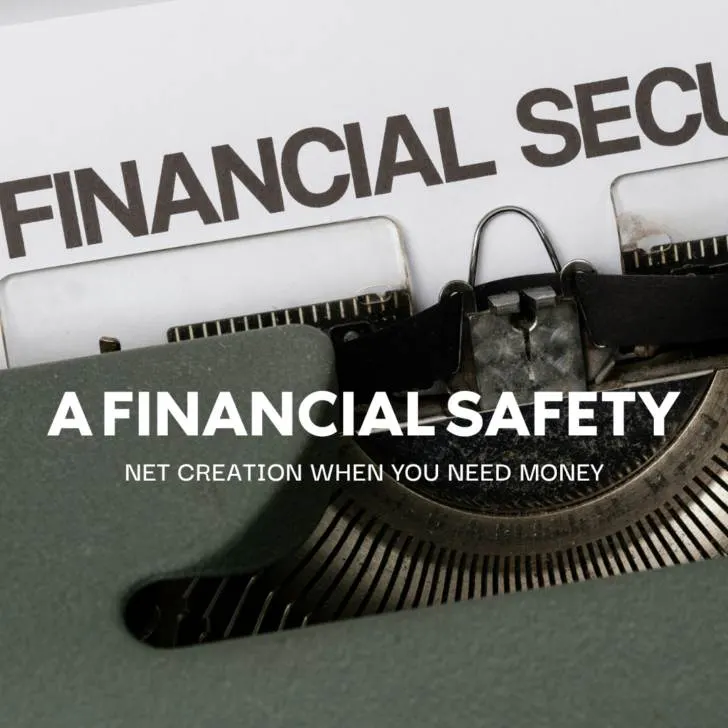 Vintage typewriter printing 'FINANCIAL SECURITY' document.