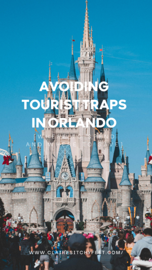 Cinderella Castle with text about avoiding tourist traps