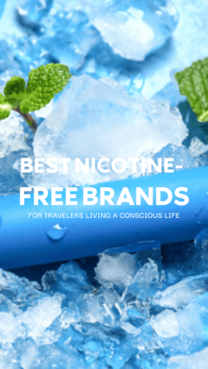 Advertisement for best nicotine-free brands with ice and mint