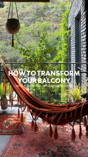 Cozy balcony wellness retreat with hammock and greenery