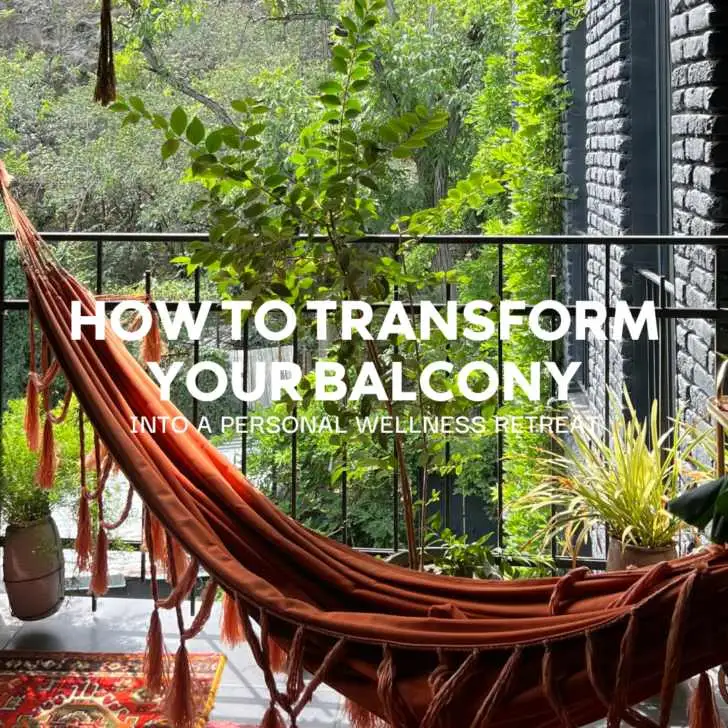 Cozy balcony wellness retreat with hammock and greenery