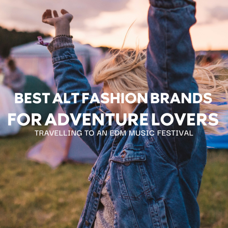 Woman celebrating at sunset, EDM festival fashion