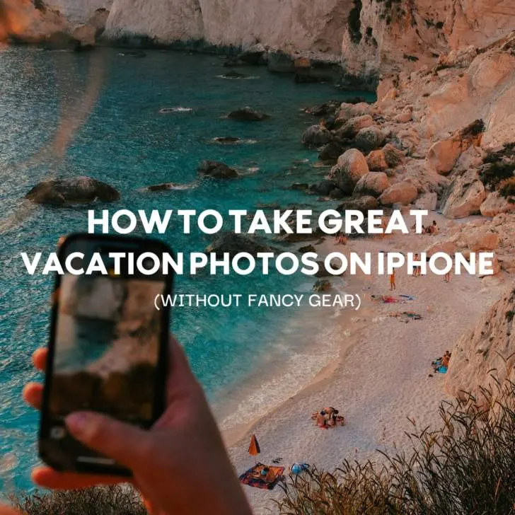 Person taking beach photo with smartphone at sunset