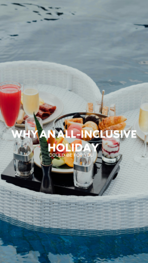 Luxurious poolside dining setup with drinks and breakfast