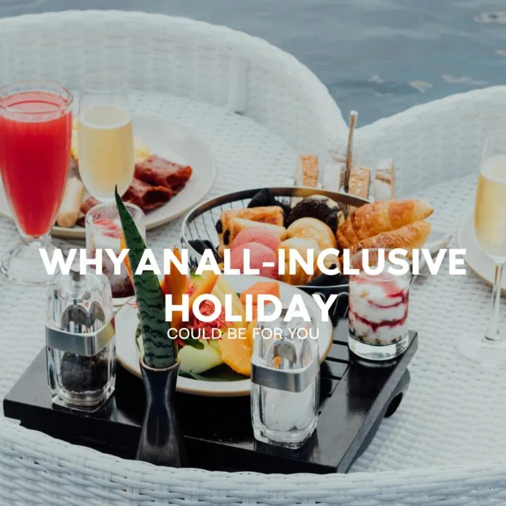 Luxurious poolside dining setup with drinks and breakfast