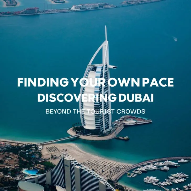 Aerial view of Dubai coastline and iconic Burj Al Arab