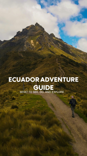 Hiker exploring mountain trail in Ecuador