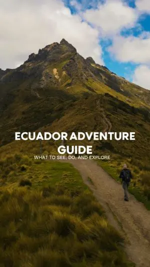 Hiker exploring mountain trail in Ecuador