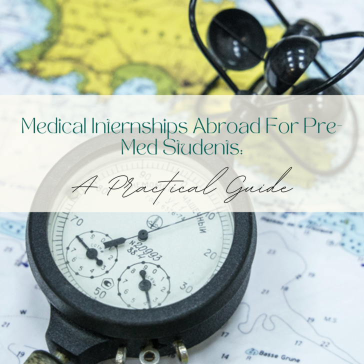 Compass on map with practical guide for medical internships.