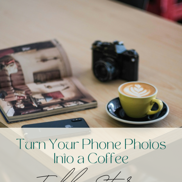 Cup of coffee, camera, and magazines on table