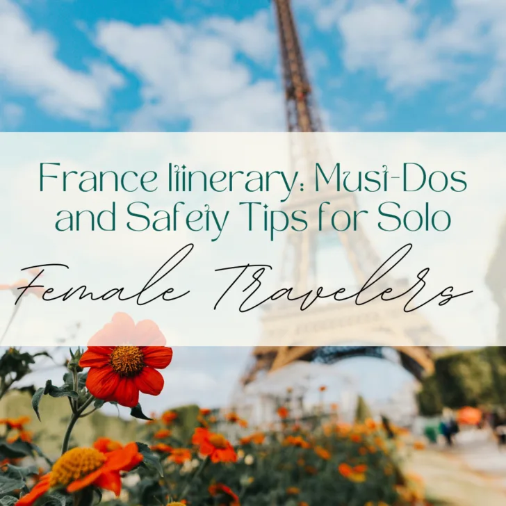 Travel guide poster with Eiffel Tower and flowers