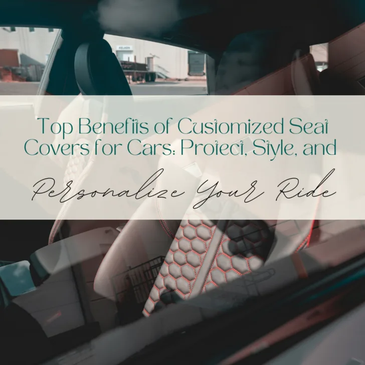 Car interior with customized seat covers