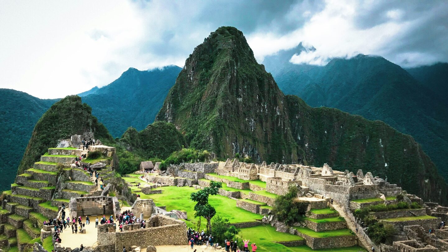 Machu Picchu, ancient Inca ruins in mountain landscape