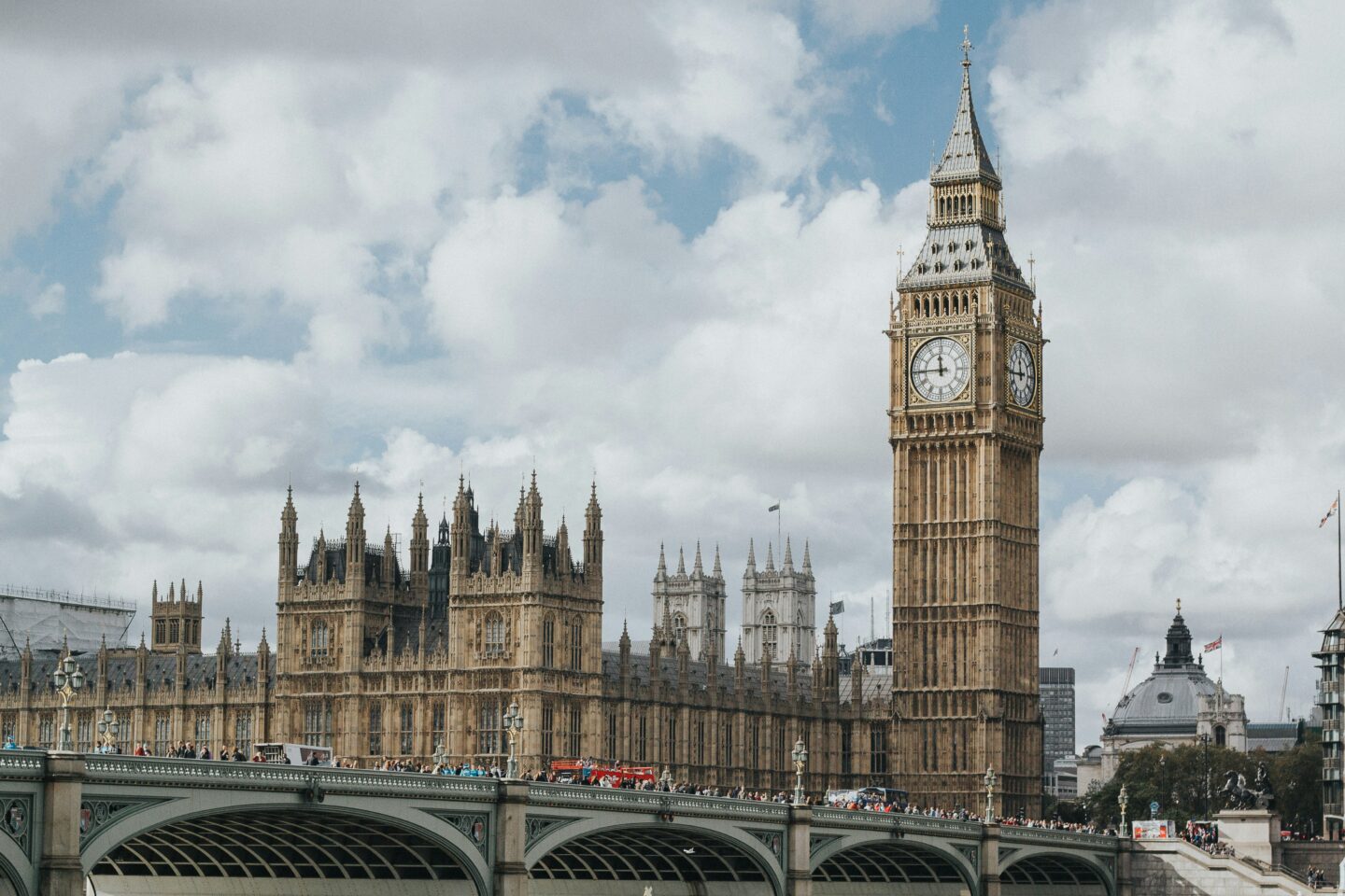 Big Ben and Westminster Palace on a cloudy day