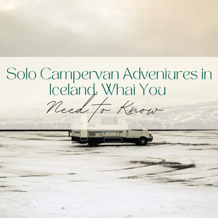 Camper van parked in snowy Icelandic landscape