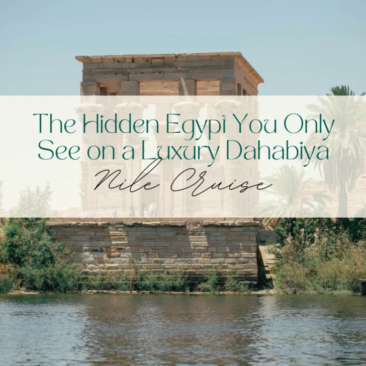 Egyptian temple viewed during luxe Dahabiya Nile cruise