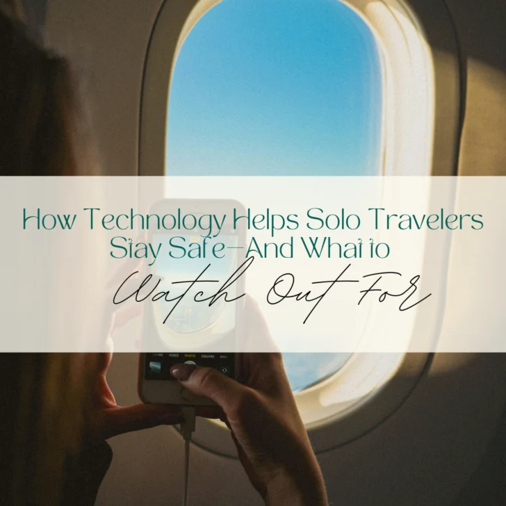 Person using smartphone by airplane window