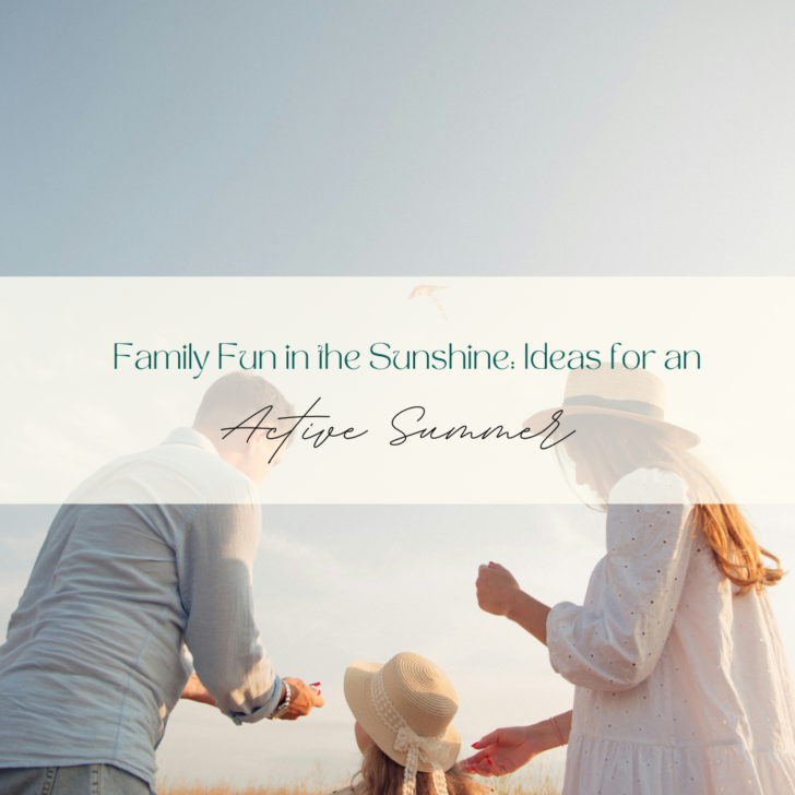 Family enjoying outdoor activities in sunny field