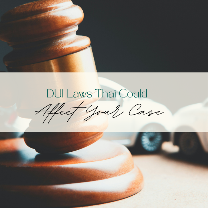 Gavel and legal book with DUI case text overlay