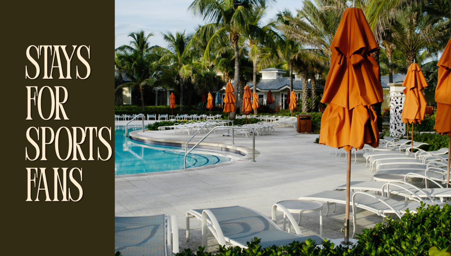 Luxury poolside resort for sports fans