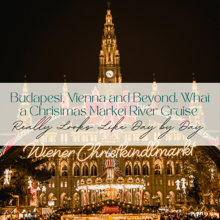 Crowded Vienna Christmas market at night with illuminated city hall.